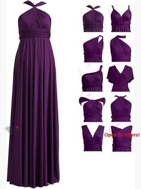 Convertible Infinity Wrap Dress, Polyester Spandex, Bridesmaid Evening Formal